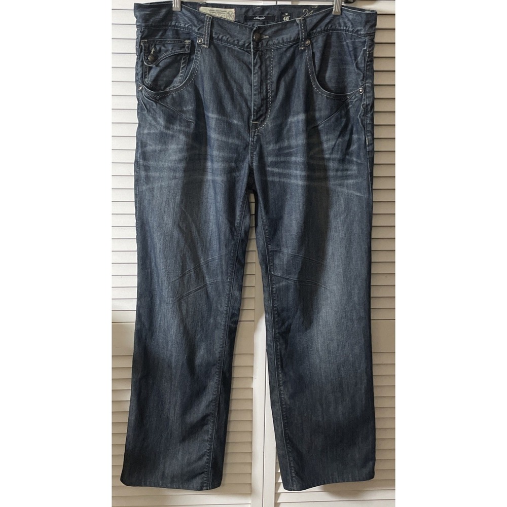 Marc Ecko Mens Jeans Straight Leg Embroidered Y2K Retro 40x30 Baggy Street Wear